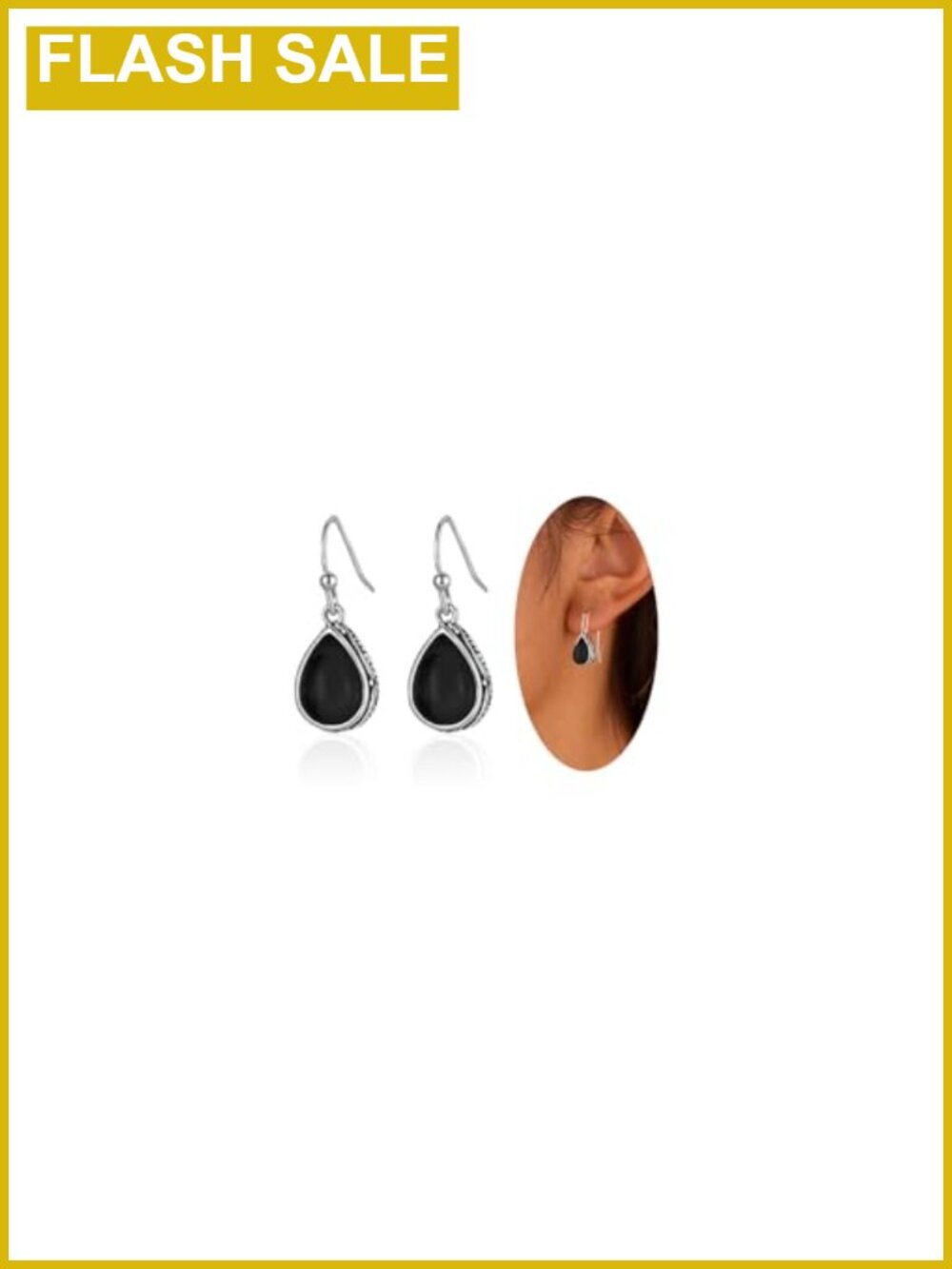 Silver Dangle Teardrop Earrings Women Vintage Drop French Wire